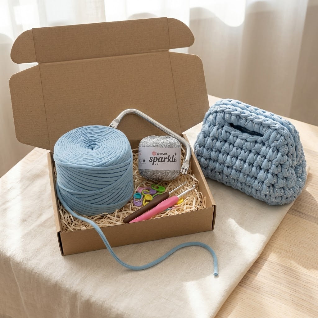 Kit Sac Pochette Crochet à Fermoir – Édition Scintillante