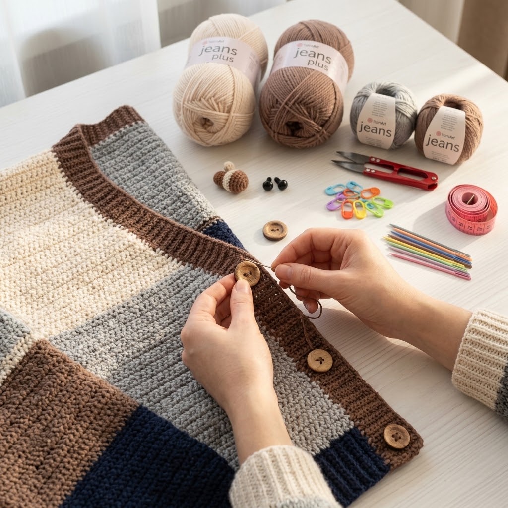 Kit Crochet Coton Premium Créations Libres – Taupe & Gris