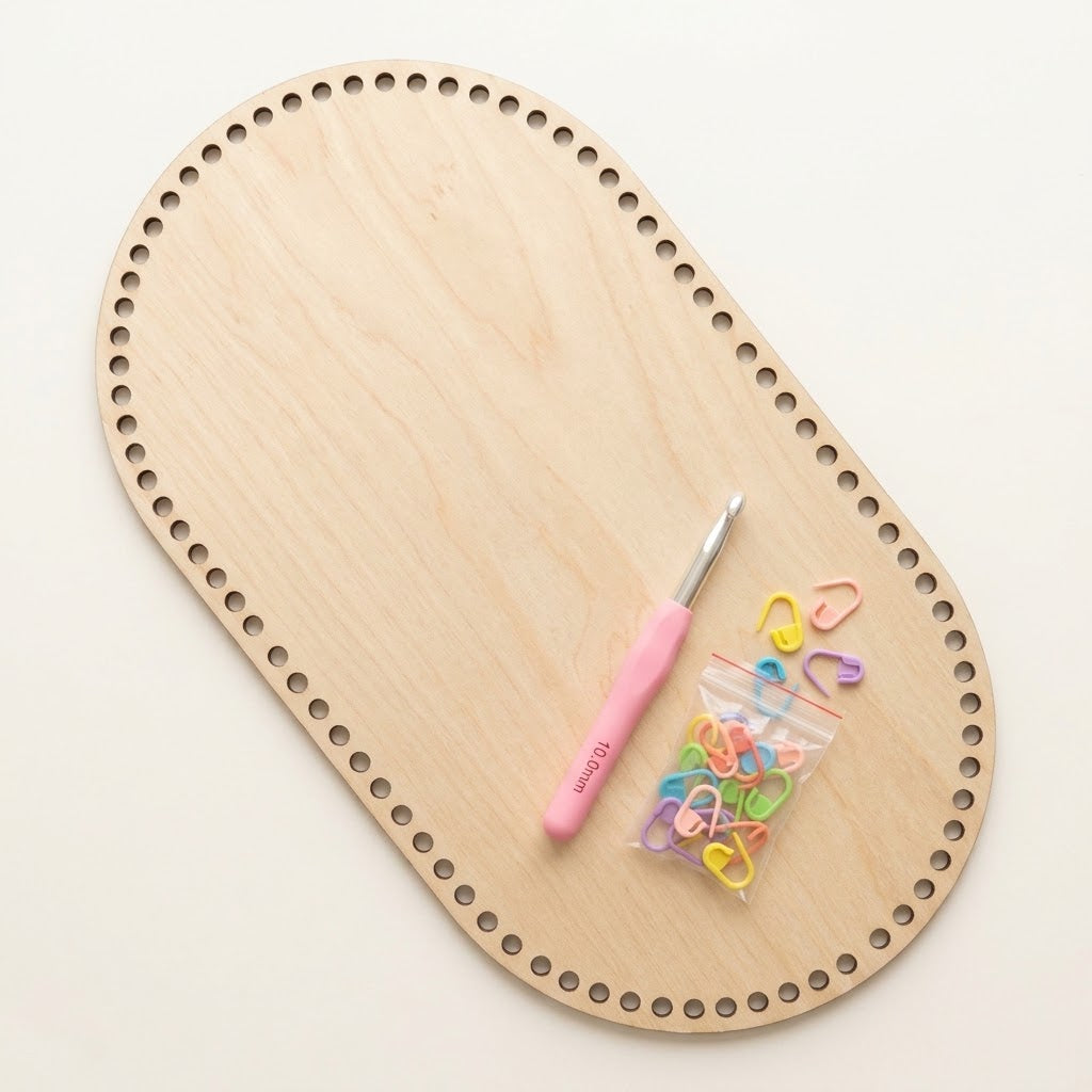 Kit Couffin Bébé en Crochet – Base en Bois 70×35 cm