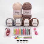 Kit Crochet Coton Premium Créations Libres – Taupe & Gris