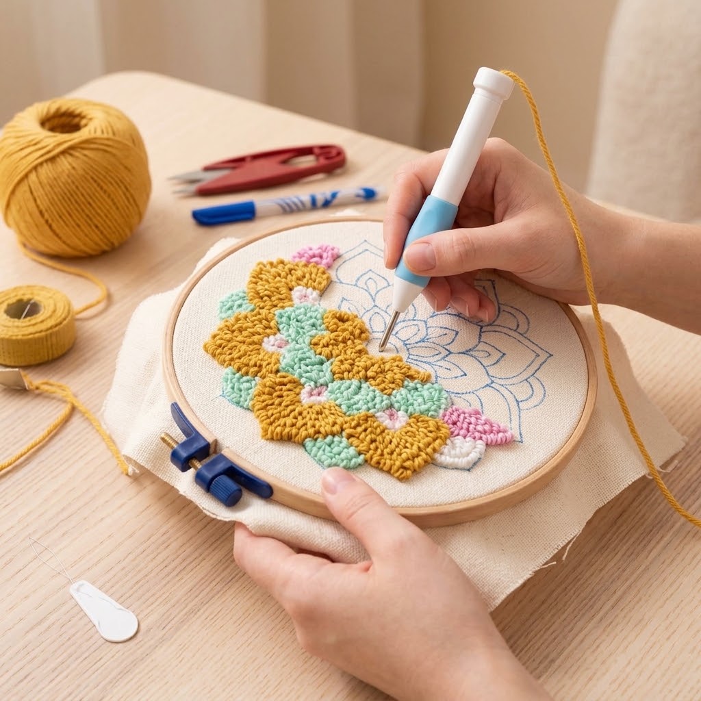 Kit Punch Needle Complet – Créez vos Tapis & Déco