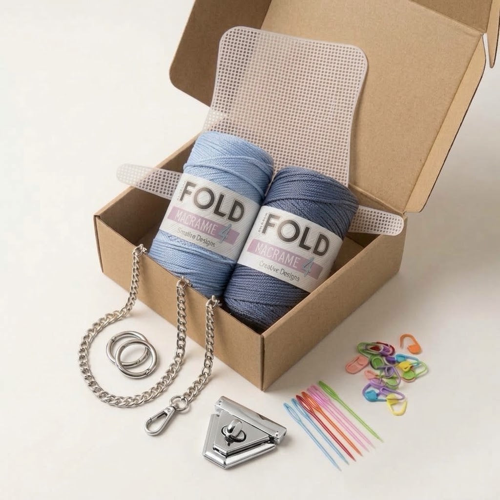 Kit Sac Macramé – Bleu Jean & Bleu Ciel