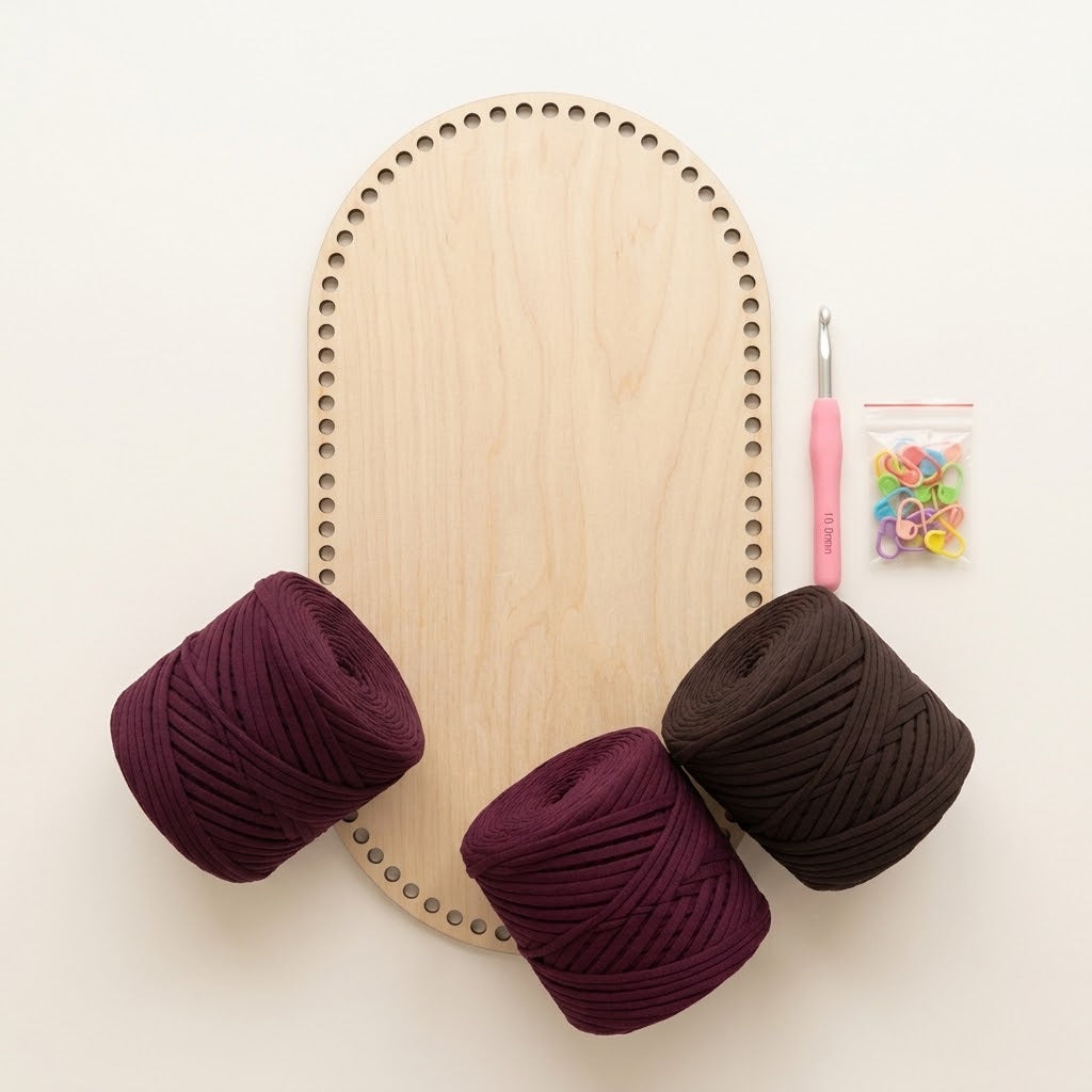Kit Couffin Bébé en Crochet – Base en Bois 70×35 cm