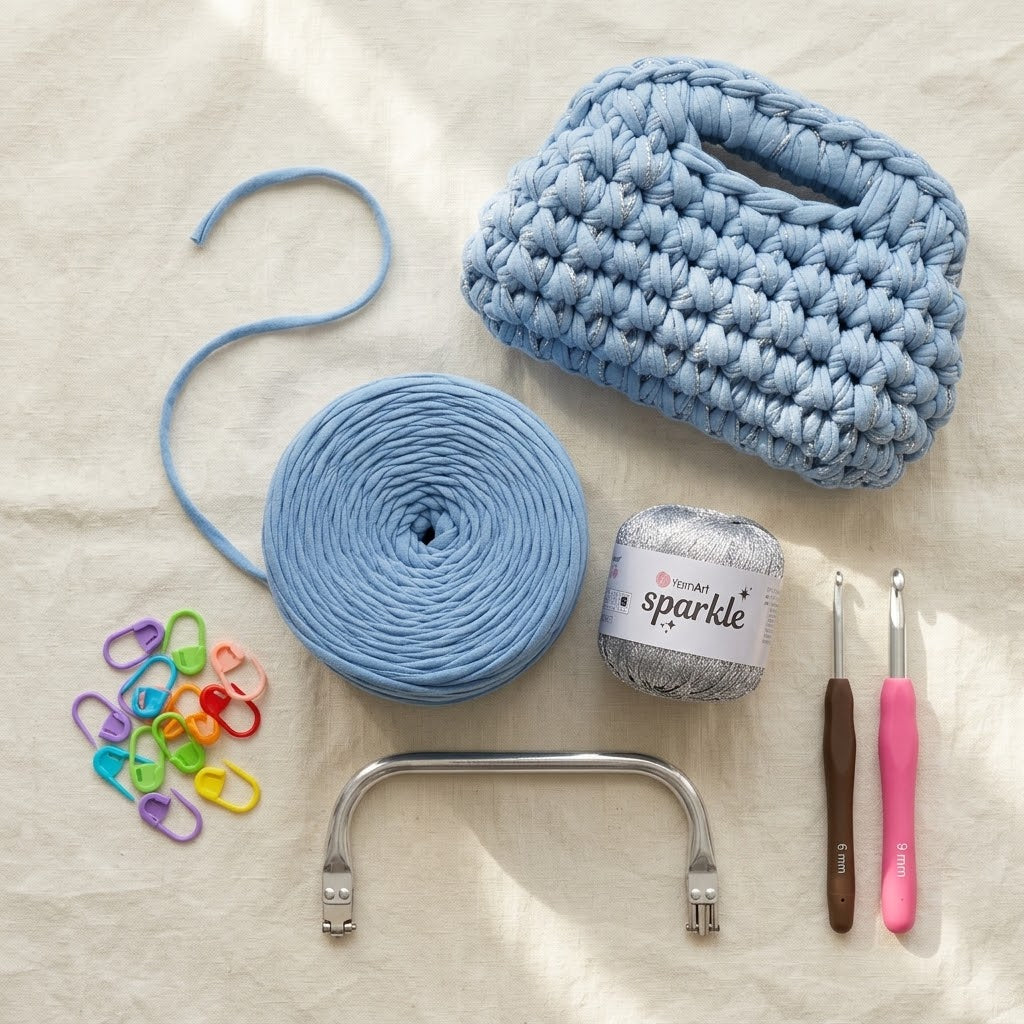 Kit Sac Pochette Crochet à Fermoir – Édition Scintillante