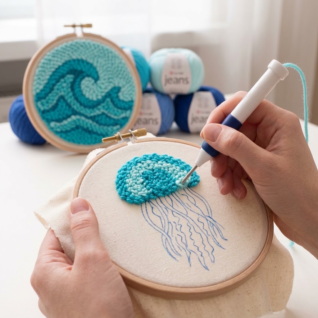 Kit Punch Needle Complet – Brise Océan