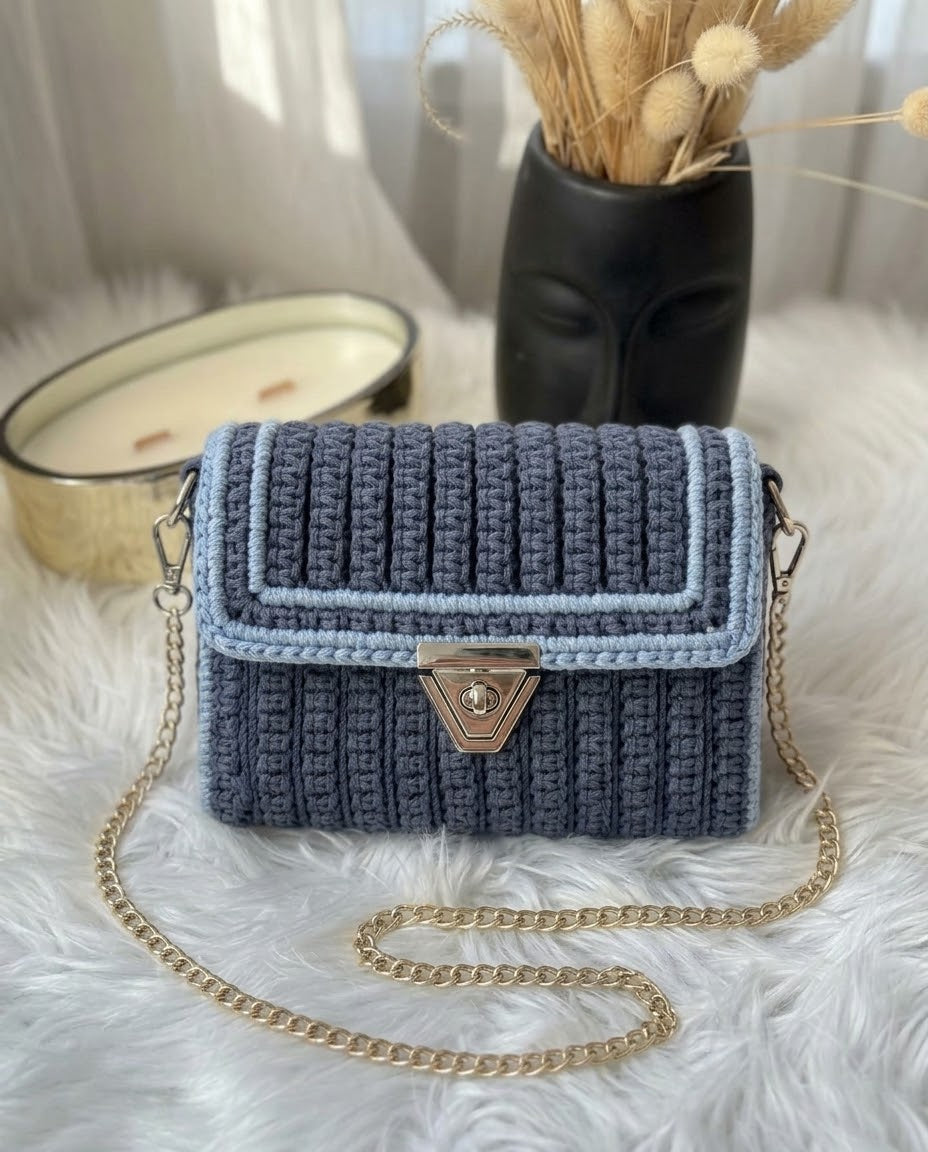 Kit Sac Macramé – Bleu Jean & Bleu Ciel