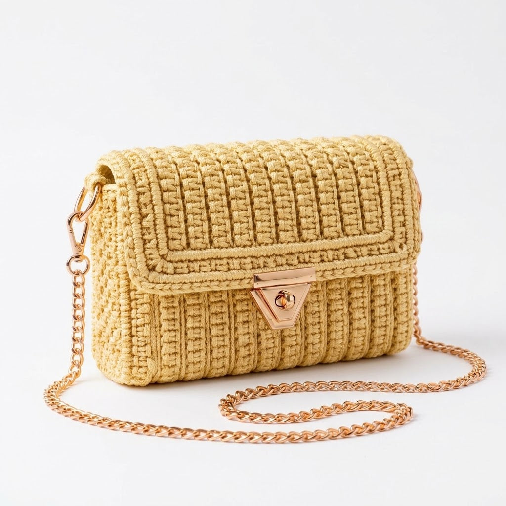 Kit Sac Macramé – Jaune Vanille