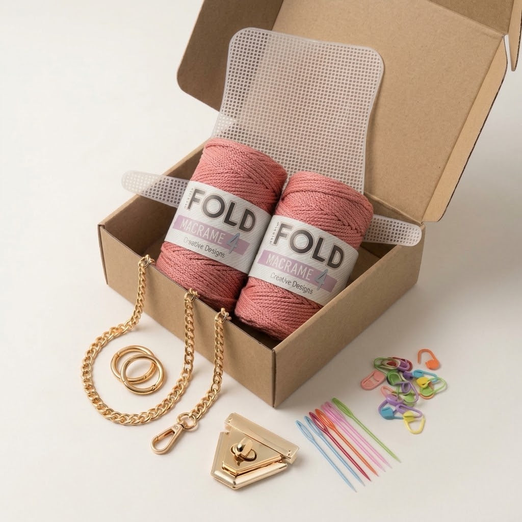 Kit Sac Macramé – Rose Corail