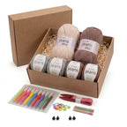 Kit Crochet Coton Premium Créations Libres – Taupe & Gris