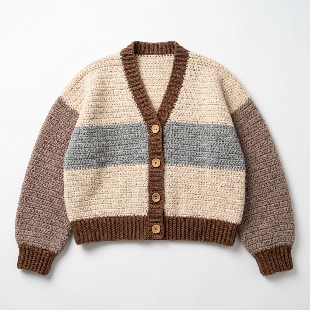 Kit Crochet Coton Premium Créations Libres – Taupe & Gris