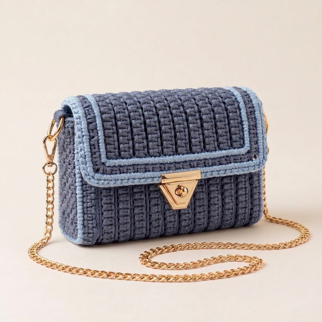 Kit Sac Macramé – Bleu Jean & Bleu Ciel