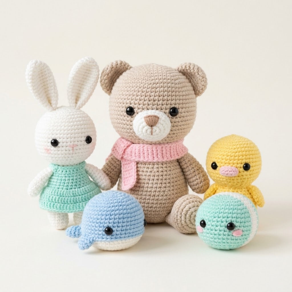 Kit Crochet Débutant – Blanc & Beige
