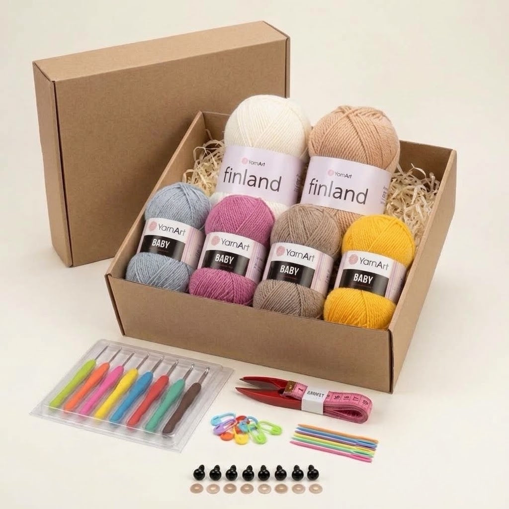 Kit Crochet Débutant – Crème & Camel