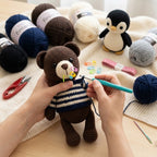 Kit Crochet Débutant – Bleu Marine & Chocolat