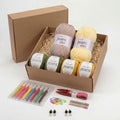 Kit Crochet Coton Premium Créations Libres – Olive & Moutarde