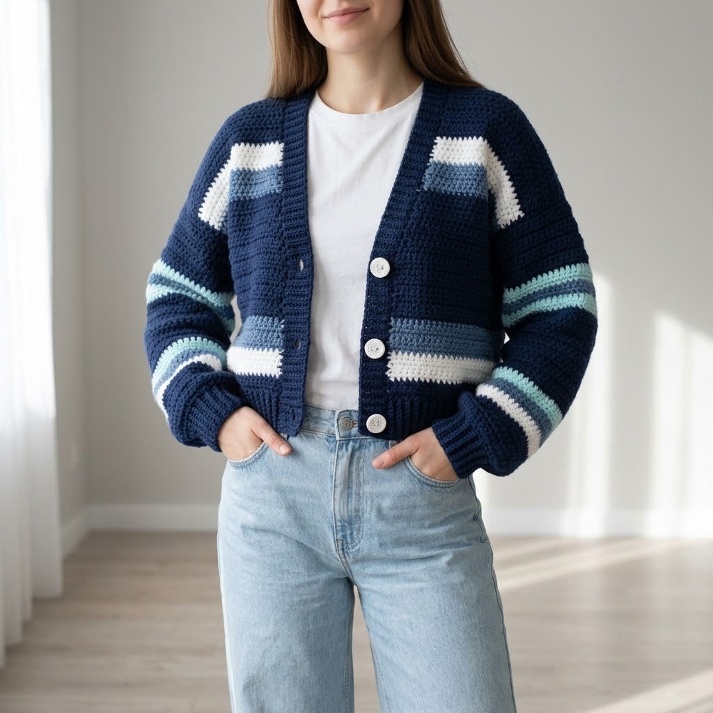 Kit Crochet Coton Premium Créations Libres – Bleu & Menthe