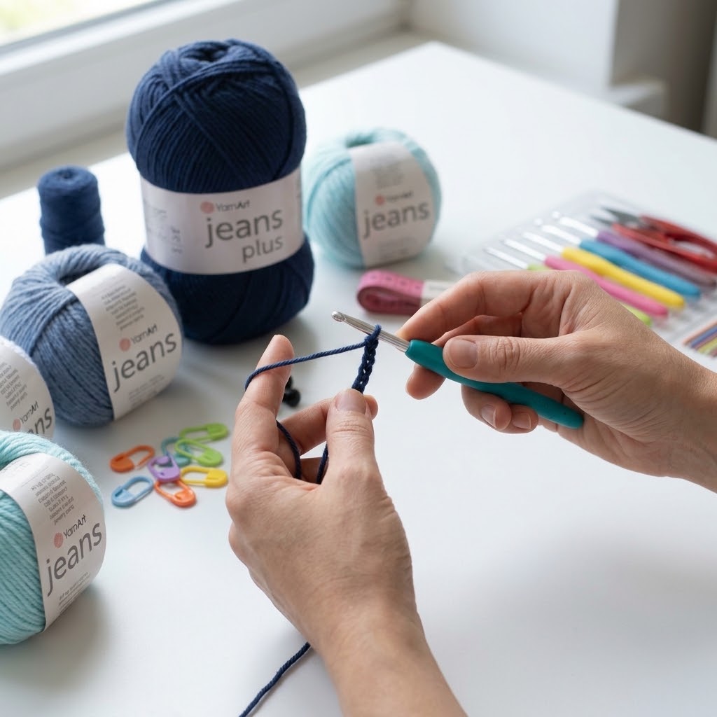 Kit Crochet Coton Premium Créations Libres – Bleu & Menthe