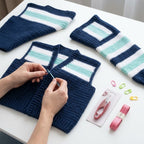 Kit Crochet Coton Premium Créations Libres – Bleu & Menthe