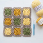 Kit Crochet Coton Premium Créations Libres – Olive & Moutarde